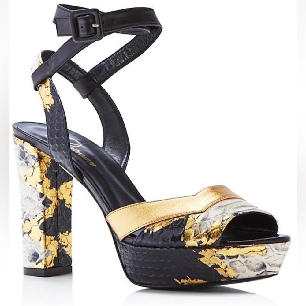 NWOB Delman Joni Snake Embossed Platform Heels